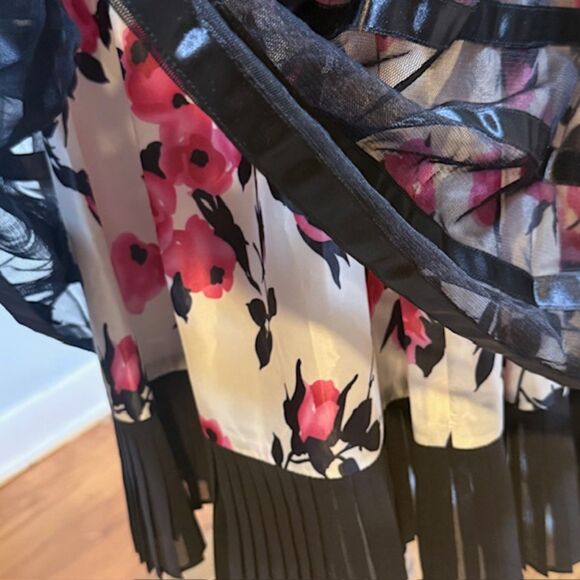 J Peterman Floral Print Ruffle Skirt Size 16 Cottagecore Romantic Maxi - Picture 7 of 10